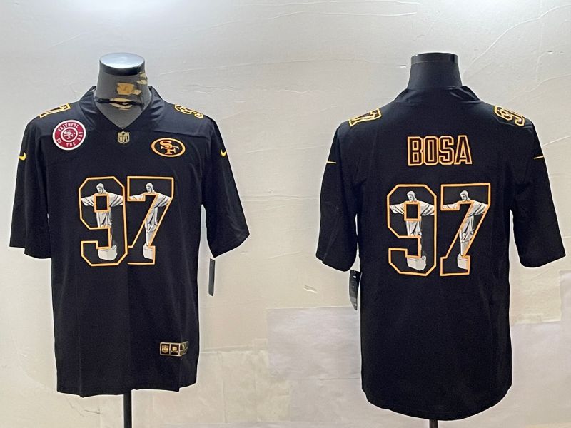 Men San Francisco 49ers 97 Bosa Black Fashion 2024 Nike Limited NFL Jersey style 12